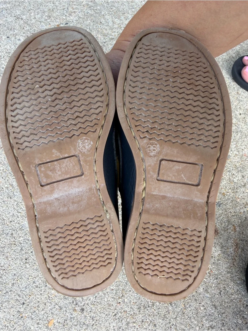 Kids Navy Leather Boat Shoes with Brown Laces